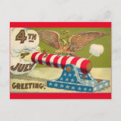 Vintag 4. Juli Grüße Postkarte (Vorderseite)