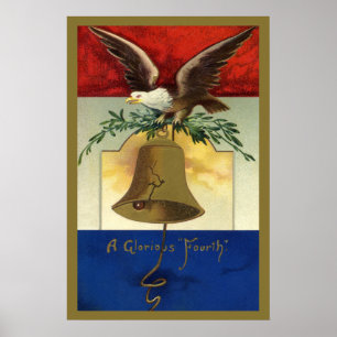Vintag 4. Juli mit Eagle und Liberty Bell Poster