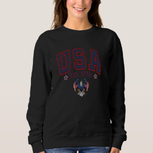 Vintag 4. Juli Patriotic USA EST. 1776 Adler Sweatshirt