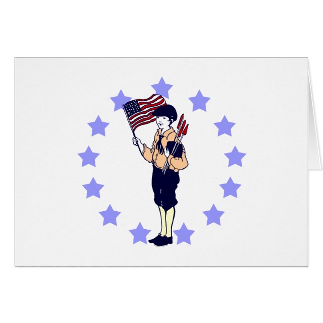 Vintag 4. Juli Patriotische Kunst (Vorderseite (Horizontal))