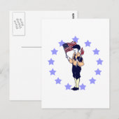 Vintag 4. Juli Patriotische Kunst Postkarte (Vorne/Hinten)