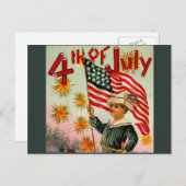 Vintag 4. Juli Postkarte (Vorne/Hinten)