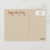 Vintag 4. Juli Postkarte (Rückseite)