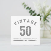 Vintag 50. Geburtstag Karte (Stehend Vorderseite)