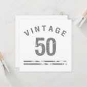 Vintag 50. Geburtstag Karte (Vorderseite/Rückseite Beispiel)