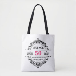 Vintag 50. Schwarz/Rosa Monogramm Geburtstag Tasche