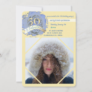 Vintag 50 und fabelhaft! Foto/Beige & Blau Geburts