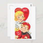 Vintag 50er Jahre Teufel und Engel Valentine Postkarte (Vorne/Hinten)