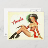 Vintag 50er Pirate Girl Postkarte (Vorne/Hinten)