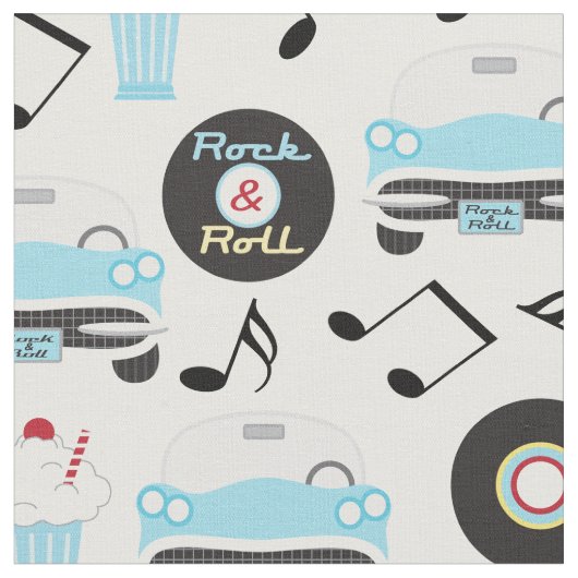 Vintag 50er Sock Hop Fabric Stoff (Nahaufnahme)