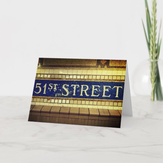 Vintag 51st Street, Manhattan, NYC Dankeskarte (Vorderseite)
