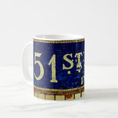 Vintag 51st Street, Manhattan, NYC Kaffeetasse (Vorderseite Links)
