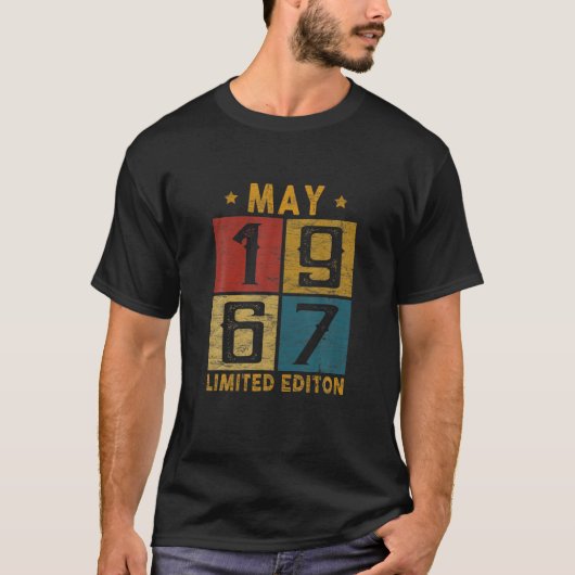Vintag 55. Geburtstag Mai 1967 Geboren 1967 55 Jah T-Shirt (Vorderseite)