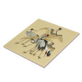 Vintag 5 japanische Krane Fliese (Seite)