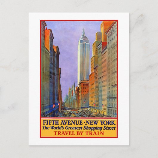 Vintag, 5th Ave New York Postkarte (Vorderseite)