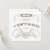 Vintag 60. Geburtstag Karte (Vorderseite/Rückseite Beispiel)