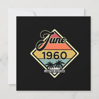 Vintag 60. Juni 1960 60. Geburtstagsgeschenk Einladung