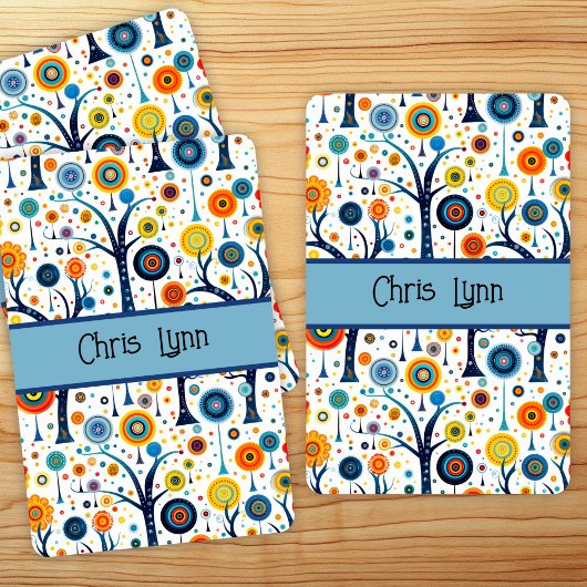 Vintag 60er Vibe Mod Blume Spielkarten