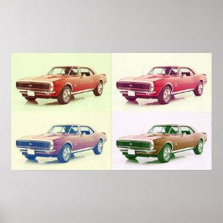 Vintag 67 Camaro Art Poster