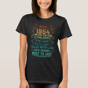 Vintag 68 Jahre alt April 1954 68. Geburtstag T-Shirt