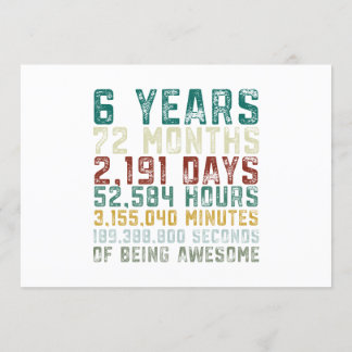 Vintag 6 Jahre alt 6. Geburtstag Junge Jubiläum Einladung