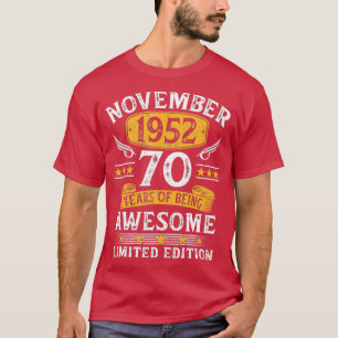 Vintag 70. Geburtstag November 1952 70 Jahre alt T-Shirt