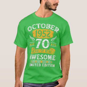 Vintag 70. Geburtstag Oktober 1952 70 Jahre alt G T-Shirt