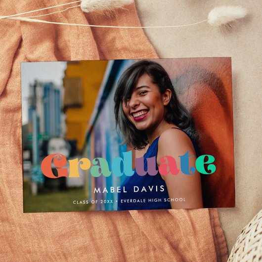 Vintag 70er Foto Abschluss Ankündigung