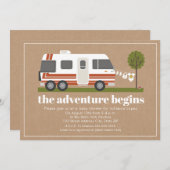 Vintag 70er Motorhome Einladung (Vorne/Hinten)