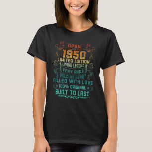 Vintag 72 Jahre alt April 1950 72. Geburtstag T-Shirt