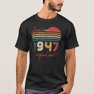 Vintag 75 Geburtstagsrechtliche Legende seit 1947  T-Shirt