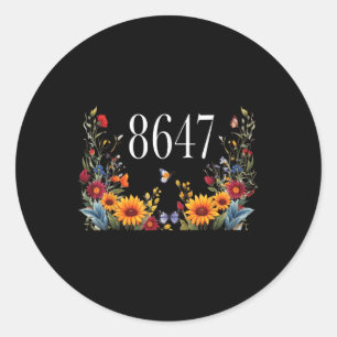 Vintag 86 47 Präsident der Anti-Trump-Blume Runder Aufkleber