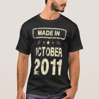 Vintag 8. Geburtstag Funny Made im Oktober 2011 T-Shirt