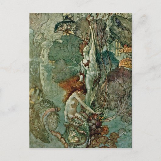 Vintag A. Duncan trägt die kleine Meerjungfrau Postkarte (Vorderseite)