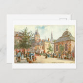 Vintag Aachen Deutschland Fischmarkt Postkarte (Vorne/Hinten)