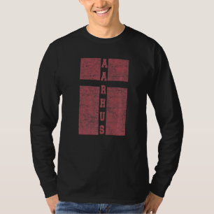 Vintag Aarhus Dänemark Liebe Dänemark Flagge T-Shirt