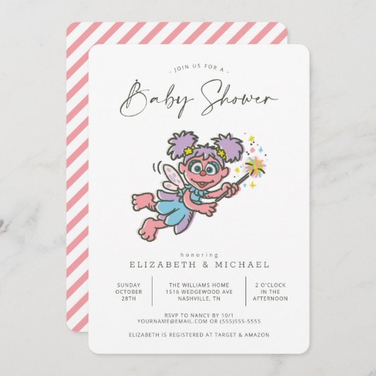 Vintag Abby Cadabby Kinderdusche Einladung (Vorne/Hinten)