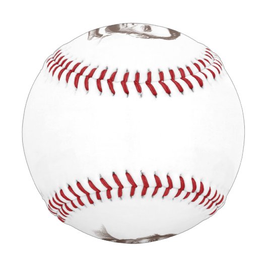 Vintag Abraham Lincoln Portrait Baseball (Vorderseite)