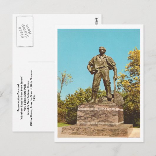 Vintag Abraham Lincoln Postkarte (Vorne/Hinten)
