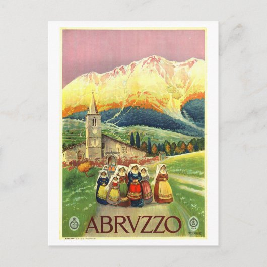 Vintag Abruzzo Italien Reiseplakat Postkarte (Vorderseite)