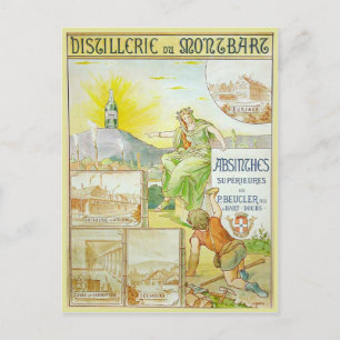 Vintag Absinthes Superieures Postkarte