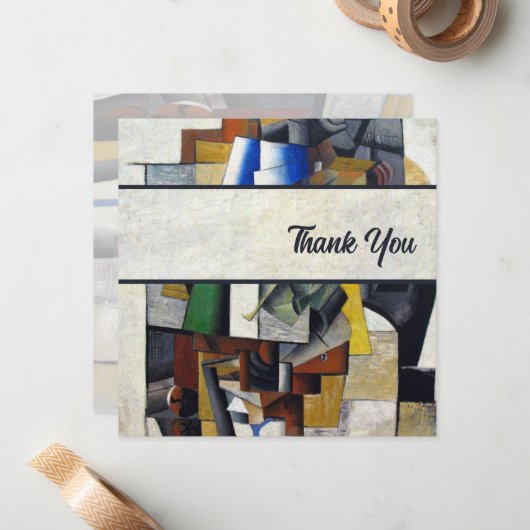 Vintag Abstrakt 1913 Vielen Dank Mitteilungskarte (Vorderseite/Rückseite Beispiel)