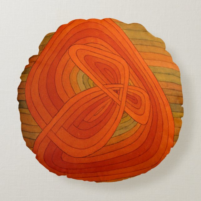 Vintag Abstrakt Die einsame Blume Cushions Rundes Kissen (Vorderseite)