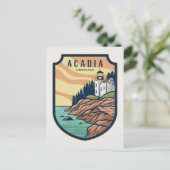 Vintag Acadia Nationalpark Bar Hafen Leuchtturm Postkarte (Stehend Vorderseite)