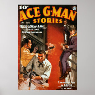 Vintag Ace G-Man Pulszeitschrift Cover Poster