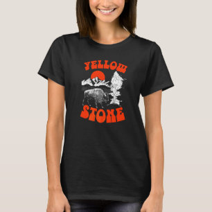 Vintag Achtzig Yellowstone Park Bison Old Faithf T-Shirt
