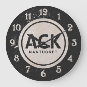 Vintag ACK Nantucket Massachusetts Beach Tag Große Wanduhr