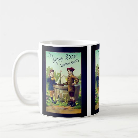 Vintag Acme Soap Ad Kaffeetasse (Links)