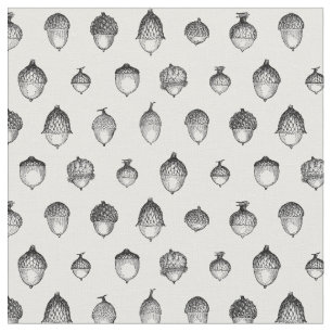Vintag Acorn Art Black & White Acorns Muster Stoff