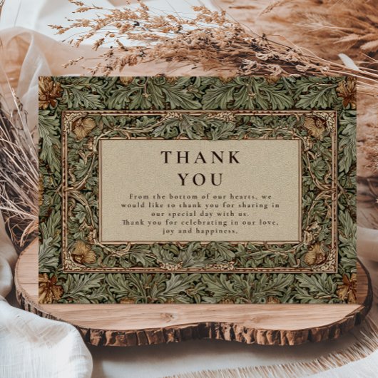 Vintag Acorn Rustikale Hochzeit Dankeskarte